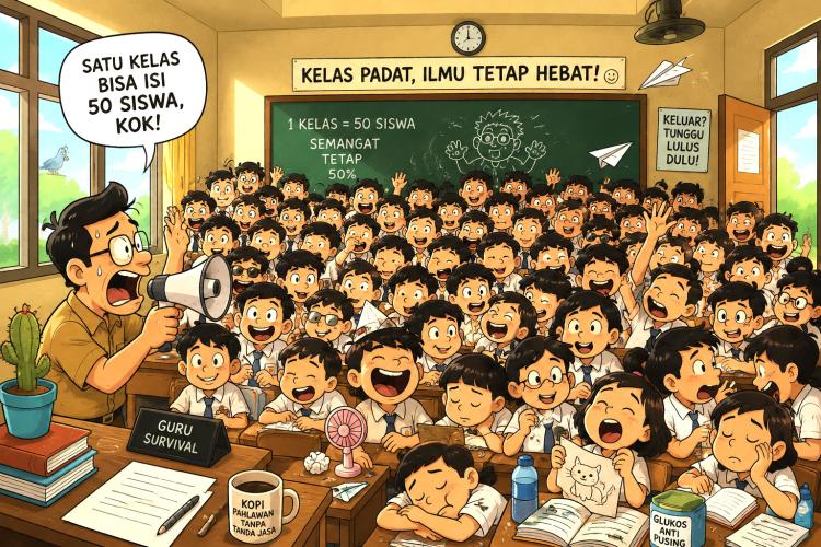 Kursi Sekolah Kurang, Kemendikdasmen Izinkan Kelas Padat Sampai 50 Murid