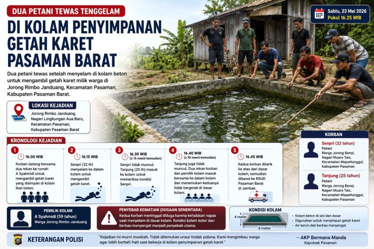 Niat Ambil Getah Karet Berujung Maut, Dua Pria Hilang di Kolam Berbau Menyengat