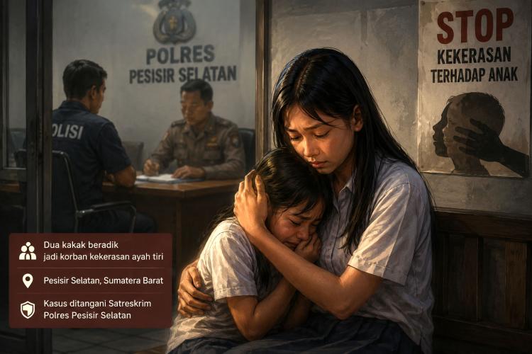 Tangis Dua Pelajar Pecah di Rumah Kerabat, Ayah Tiri Diduga Siksa dan Perkosa Bertahun-Tahun