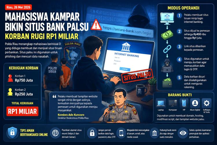 Polisi Ringkus Kreator Website Terlarang di Siak Hulu, Sekali Klik Uang Korban Hilang!