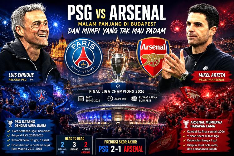 Arsenal Diburu Trauma Lama, PSG Siap Pertahankan Takhta Eropa