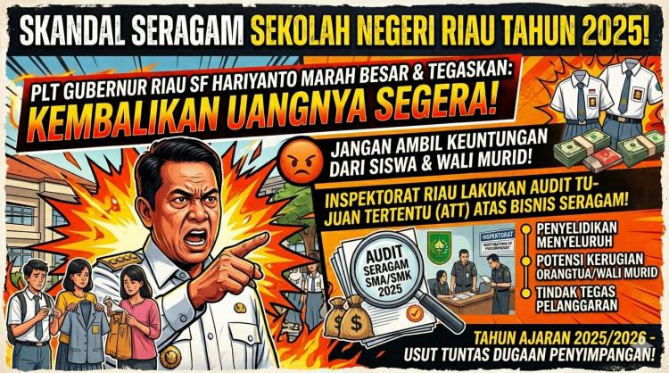 Hasil Audit Inspektorat Riau Terkait Bisnis Seragam Siswa SMA Negeri, 31 Sekolah Diperintahkan Kembalikan Rp 566 Juta ke Orangtua