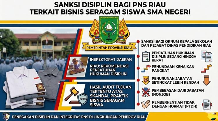 Skandal Bisnis Seragam Siswa SMA Negeri di Riau Terkuak, Inspektorat Terbitkan Rekomendasi Penjatuhan Sanksi Displin PNS