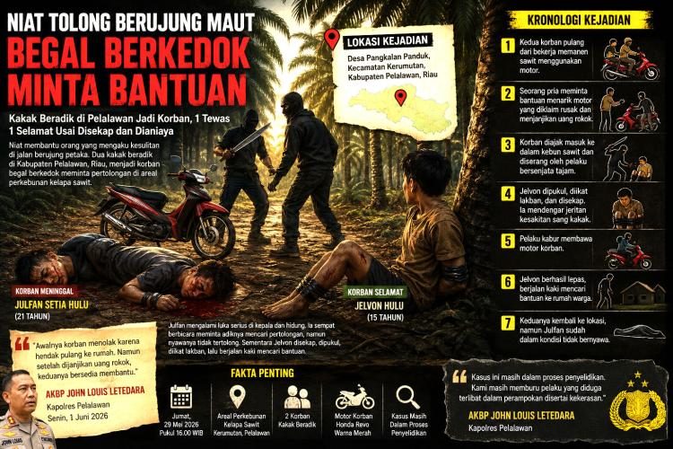 Darah Berceceran di Kebun Sawit! Pemuda Pelalawan Dieksekusi Komplotan Begal Paling Sadis