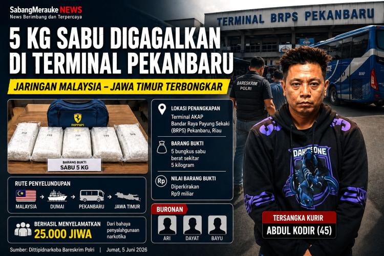 Operasi Senyap Bareskrim di Terminal BRPS, Kurir 5 Kg Sabu Tak Berkutik