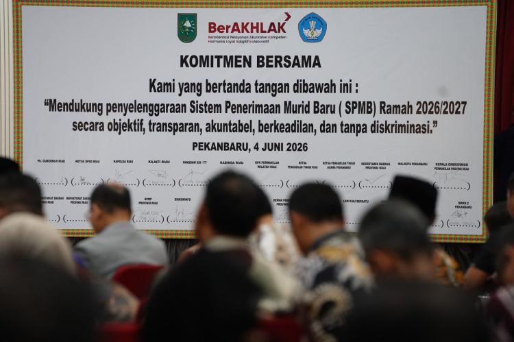 Pakta Integritas SPMB Riau Ditandatangani, Wakil Ketua DPRD: Tidak Ada Lagi Titip-Titipan!