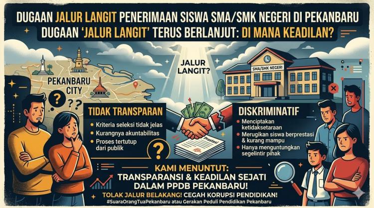 Wow! 953 Siswa SMA-SMK Negeri di Pekanbaru Diterima di Luar Sistem PPDB Online 2025, Bukti Saktinya Jalur Langit? 