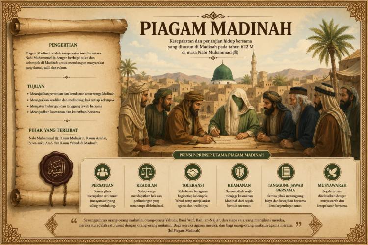 Piagam Madinah Berusia 1.400 Tahun, Rahasia Nabi Muhammad Menyatukan Umat yang Masih Relevan hingga Kini