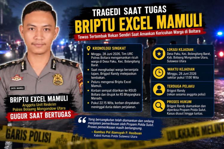 Satu Peluru Ubah Misi Polisi Jadi Duka, Briptu Excel Gugur Ditembak Rekan Sendiri
