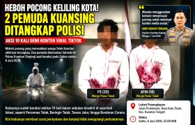 10 Kali Teror Jalanan, Pocong Viral di Kuansing Ternyata Dua Pemuda Ini