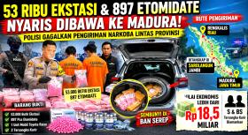 Polisi Gagalkan Pengiriman 53 Ribu Ekstasi dan 897 Etomidate Asal Bengkalis ke Madura