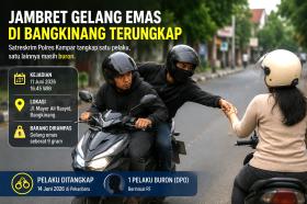 Gelang Emas Raib dalam Hitungan Detik, MG Diciduk Saat Bersembunyi di Penginapan