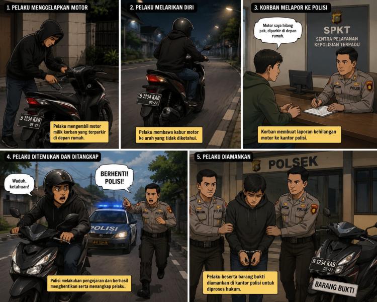 Modus Pinjam Motor Berujung Penggelapan, Warga Pekanbaru Bongkar Kendaraan Korban lalu Jual Per Bagian