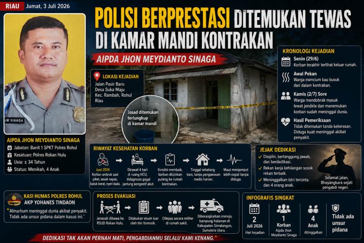 Geger Aroma Busuk di Rokan Hulu, Polisi Berprestasi Ini Ditemukan Tewas Terlungkup!