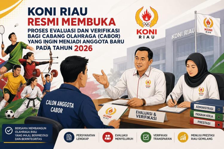 KONI Riau Buka Verifikasi Calon Cabor Baru, Berkas Ditunggu Hingga 11 Juli