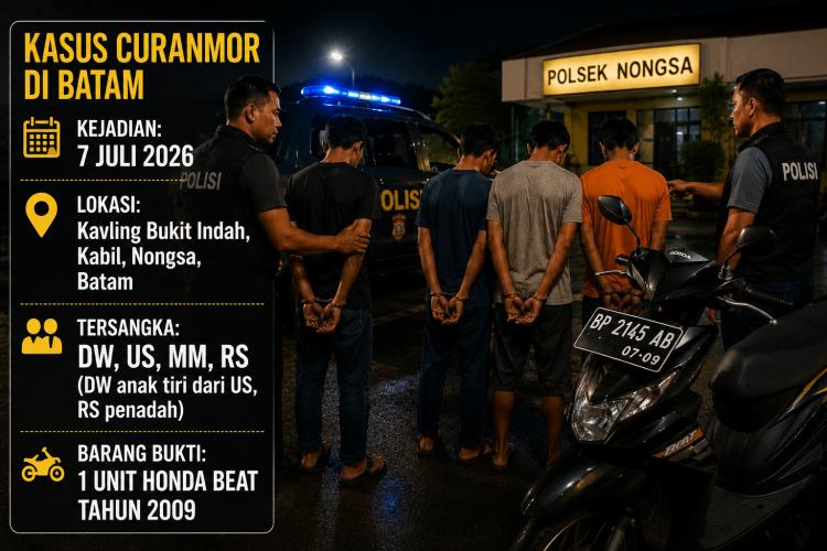 CCTV Bongkar Jejak Ayah Tiri dan Anak dalam Kasus Curanmor Batam
