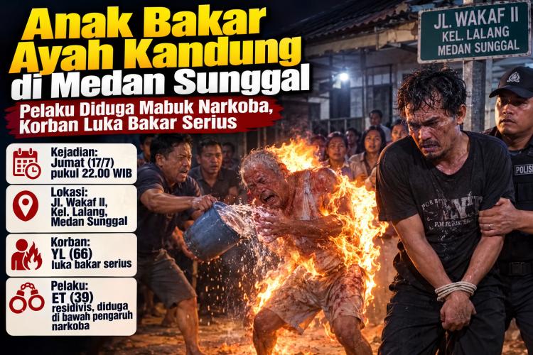 Pengaruh Narkoba Picu Aksi Keji Anak Bakar Ayah di Medan