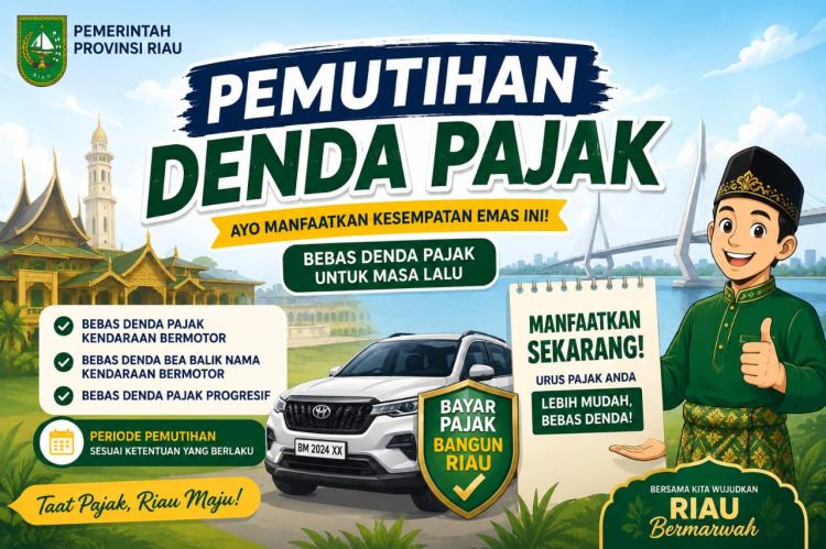 Hadiah HUT ke-69, Pemprov Riau Putihkan Denda Pajak Kendaraan