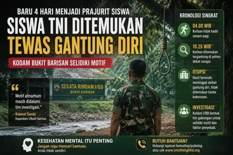 Baru Empat Hari Masuk Rindam, Siswa TNI Ditemukan Tewas di Bawah Pohon