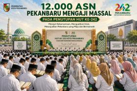 Besok 12.000 ASN Pekanbaru Mengaji Massal, Pemko Bidik Rekor MURI pada Penutupan HUT ke-242